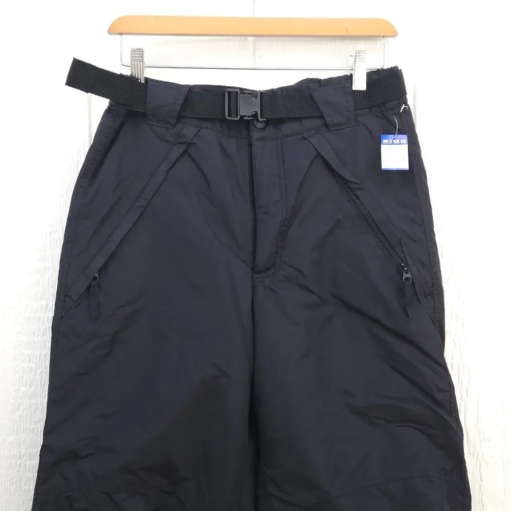 VTG Columbia Boy's S Black Insulated Ski Snow Pants Nylon Cargo Y2K Gorpcore NOS